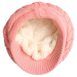 Gorro de lã de inverno tricotado com viseira