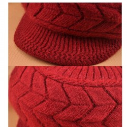 Gorro de lã de inverno tricotado com viseira