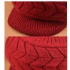 Gorro de lã de inverno tricotado com viseira