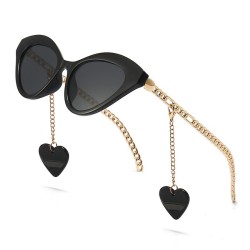 Cat eye style sunglasses - with chain / heartSunglasses
