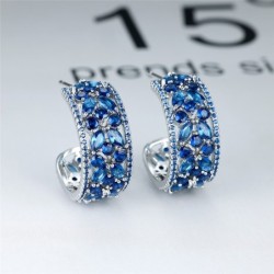 Elegant silver earrings - crystal flowersEarrings
