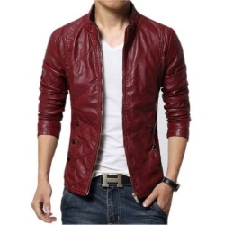 Slim leather jacket - with zippers / pocketsJackets