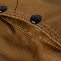 Jaqueta de couro slim - com zíperes / bolsos