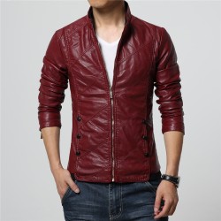 Slim leather jacket - with zippers / pocketsJackets