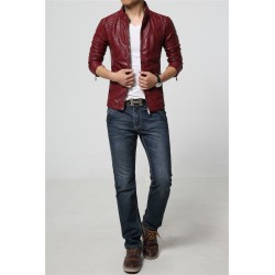 Slim leather jacket - with zippers / pocketsJackets