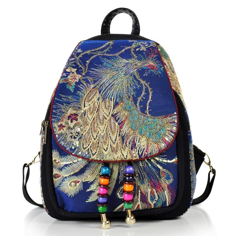 Mochila de lona - design étnico colorido