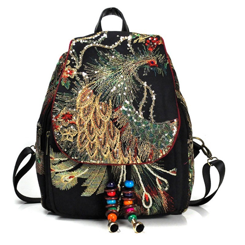 Mochila de lona - design étnico colorido