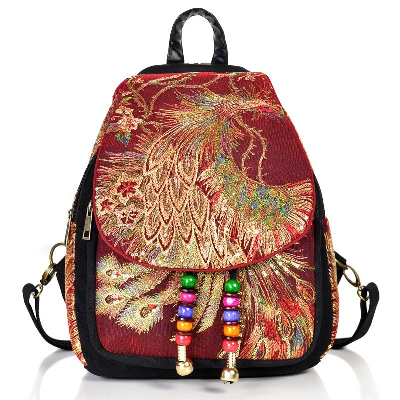 Mochila de lona - design étnico colorido