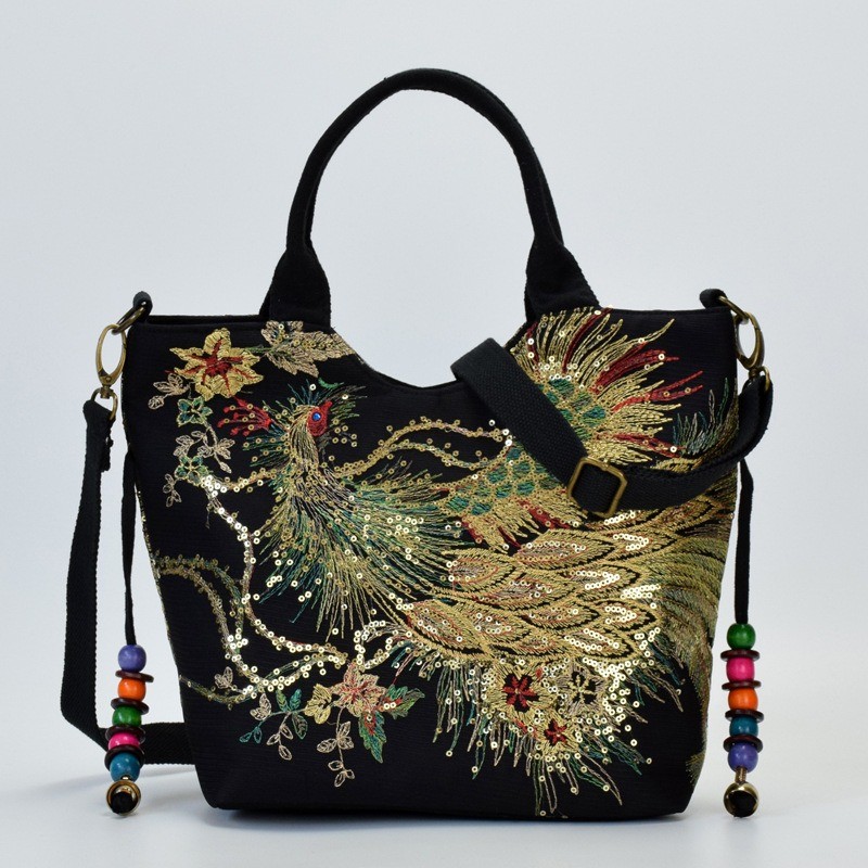 Bolsa de lona - design étnico colorido