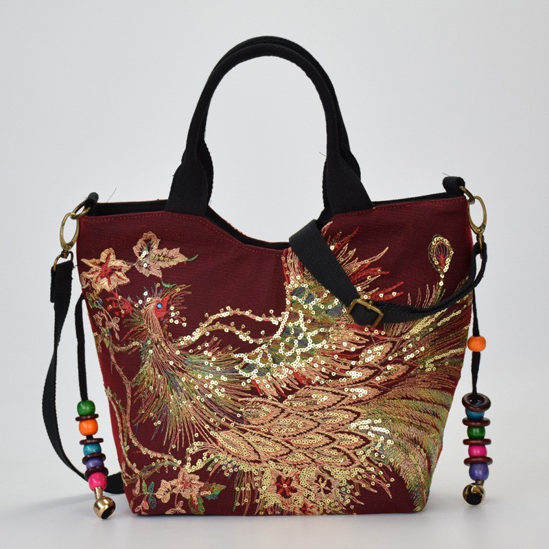 Bolsa de lona - design étnico colorido