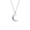 Pingente de lua de cristal com colar - prata de lei 925