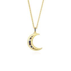 Crystal moon pendant with necklace - 925 sterling silverNecklaces