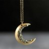 Crescent moon pendant with necklace - crushed crystalsNecklaces