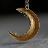 Crescent moon pendant with necklace - crushed crystalsNecklaces