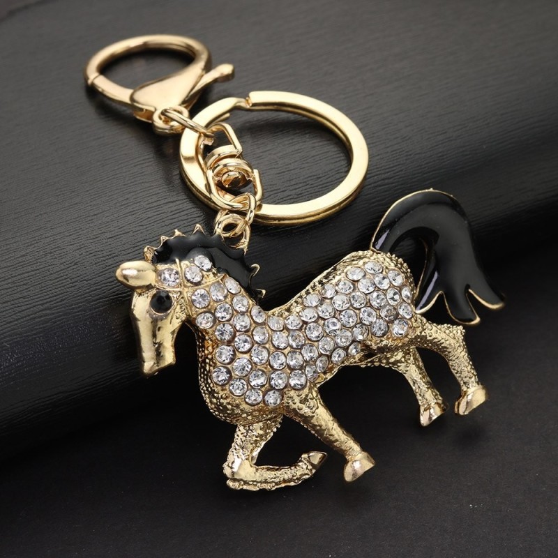 Cavalo dourado cristal - chaveiro