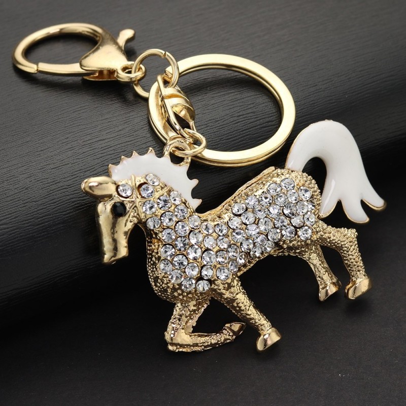 Cavalo dourado cristal - chaveiro