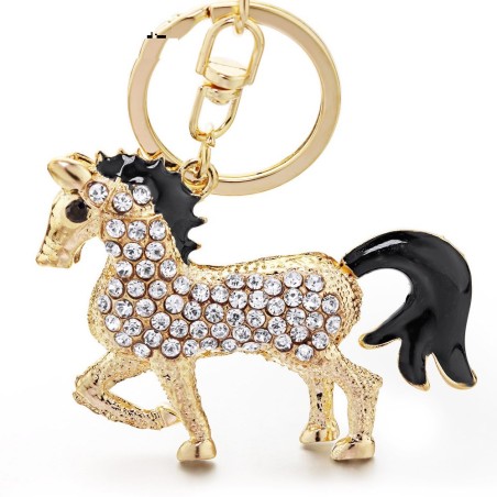 Cavalo dourado cristal - chaveiro