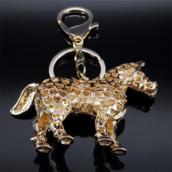 Crystal horse - golden keychainKeyrings