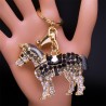 Cavalo de cristal - chaveiro dourado