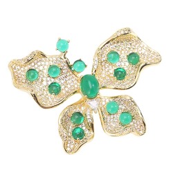 Broche em forma de borboleta com cristais