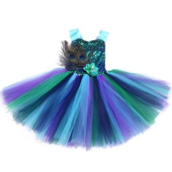 Fato de pavão - vestido com penas/flores