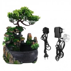 Fonte em cascata - umidificador de ar com luz - 220V - plugue UE