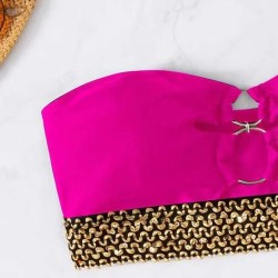 Conjunto de biquíni sexy - decorações de metal