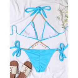 Conjunto de biquíni sexy - com decorações de cristal / metal