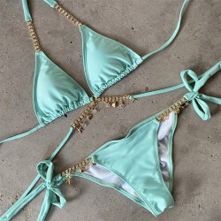 Sexy bikini set - with crystal / metal decorationsBeachwear