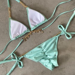 Sexy bikini set - with crystal / metal decorationsBeachwear