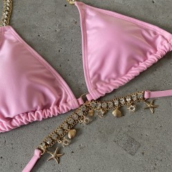 Sexy bikini set - with crystal / metal decorationsBeachwear