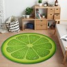 Tapete redondo decorativo - padrão de frutas - limão