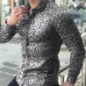 Camisa de manga comprida fashion - estampa floral - ajuste fino
