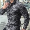 Camisa de manga comprida fashion - estampa floral - ajuste fino
