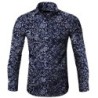 Camisa de manga comprida fashion - estampa floral - ajuste fino