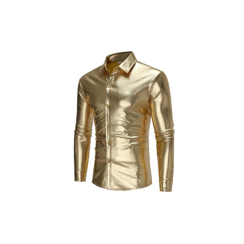 Fashionable shiny metallic long sleeve shirtT-shirts