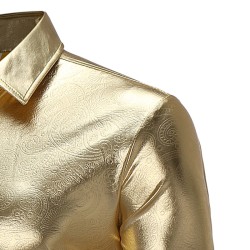 Fashionable shiny metallic long sleeve shirtT-shirts