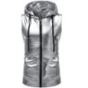Shiny metallic hooded vestJackets