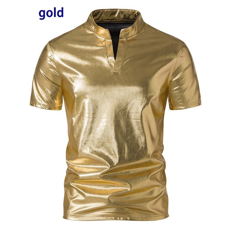 Shiny metallic short sleeve t-shirtT-shirts