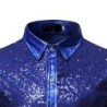 Camisa metálica brilhante de manga longa - com enfeites de lantejoulas