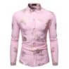 Camisa luxuosa de manga comprida - rosas douradas estampadas