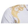 Camisa elegante de manga comprida - impressão barroca dourada de luxo