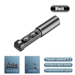 TWS 5.1 - Fones de ouvido sem fio Bluetooth - controle por toque - com caixa de carregamento