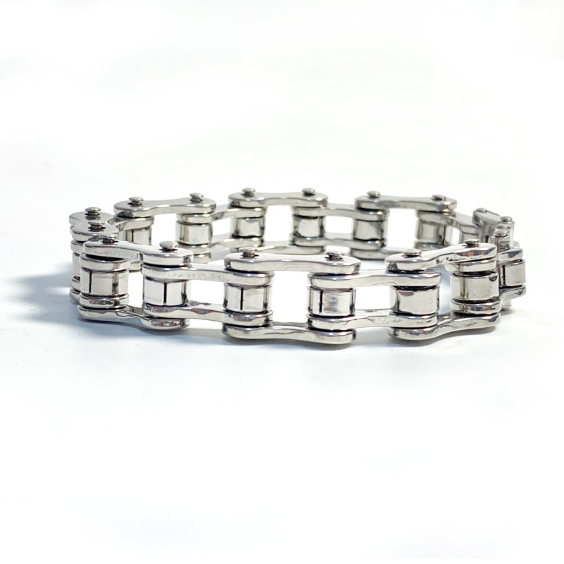 Pulseira de aço inoxidável - design de corrente de motocicleta
