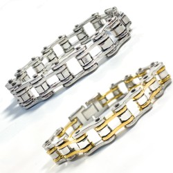 Pulseira de aço inoxidável - design de corrente de motocicleta