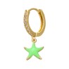 Brinco argola dourada pequeno - coração pendurado / estrela / cruz / concha - 1 peça