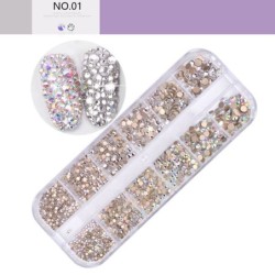 Decorações de unhas de cristal coloridas