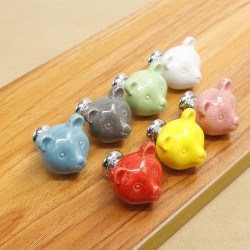 Urso de cerâmica 3D - puxadores de móveis - maçanetas