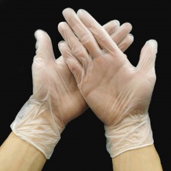 Luvas transparentes descartáveis - para uso alimentar / médico / cirúrgico - 100 peças