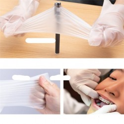 Luvas transparentes descartáveis - para uso alimentar / médico / cirúrgico - 100 peças